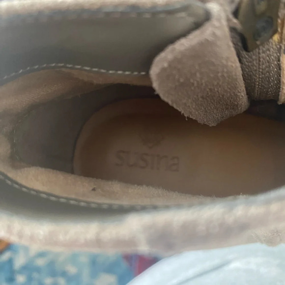 SUSINA Kayden Stone Ankle Booties Size 8.5 Round Toe Medium Stacked‎ Heel - Picture 3 of 9